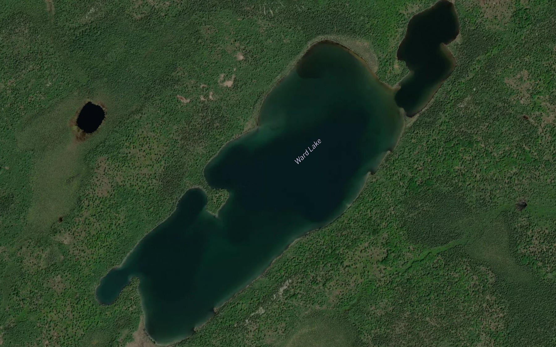 Satellite map of the Ward Lake