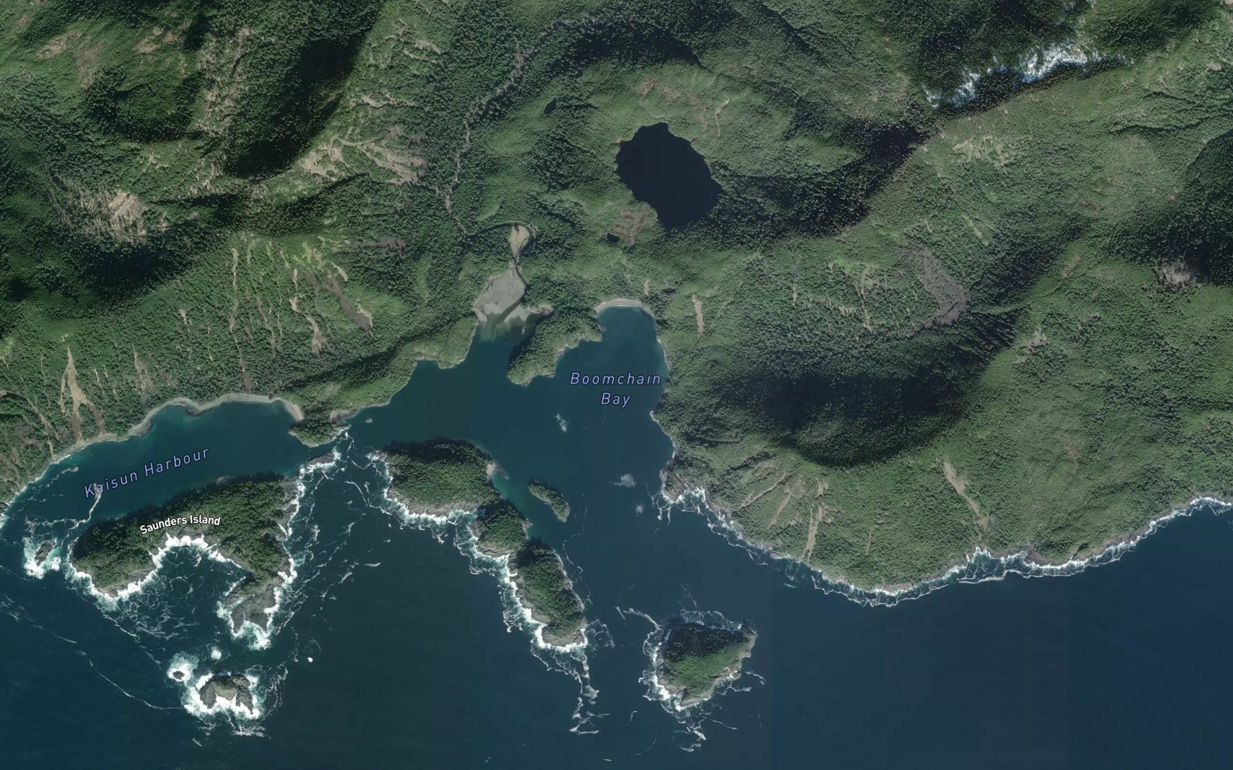 Satellite map of the Boomchain Bay