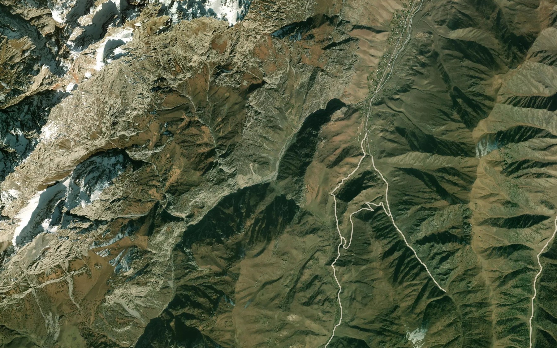 Satellite map of the Dzhylandy
