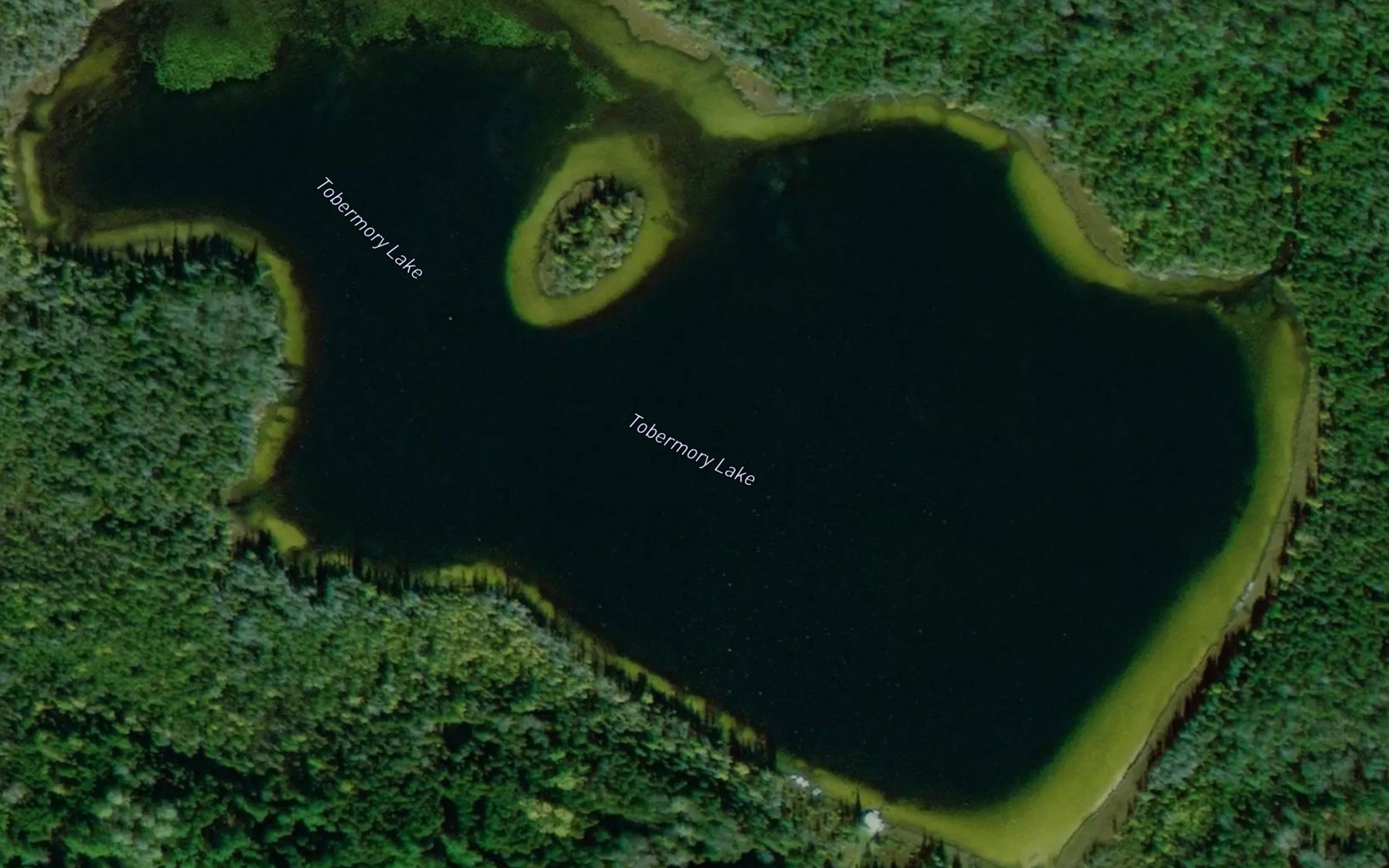 Satellite map of the Tobermory Lake