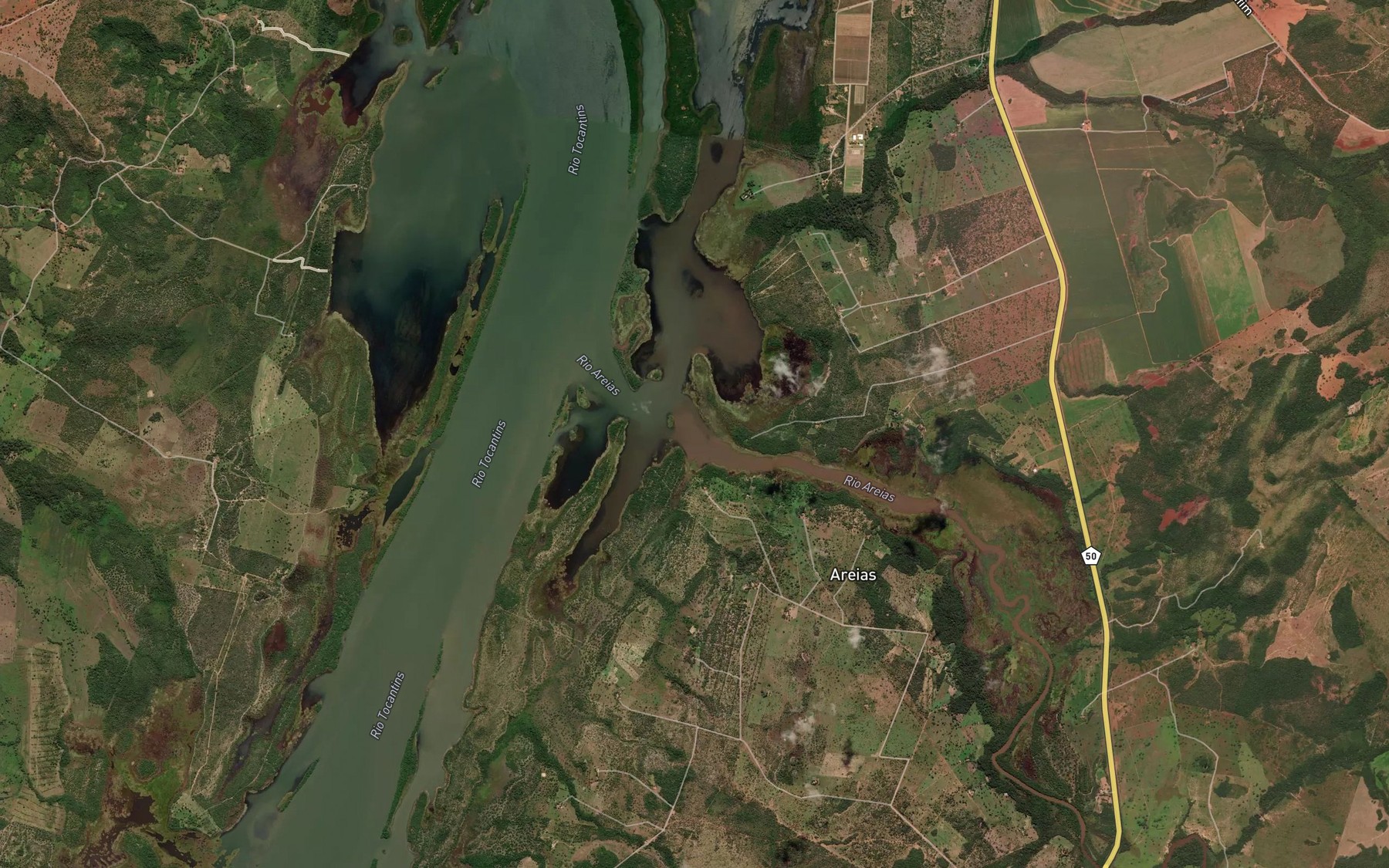 Satellite map of the Rio Areias