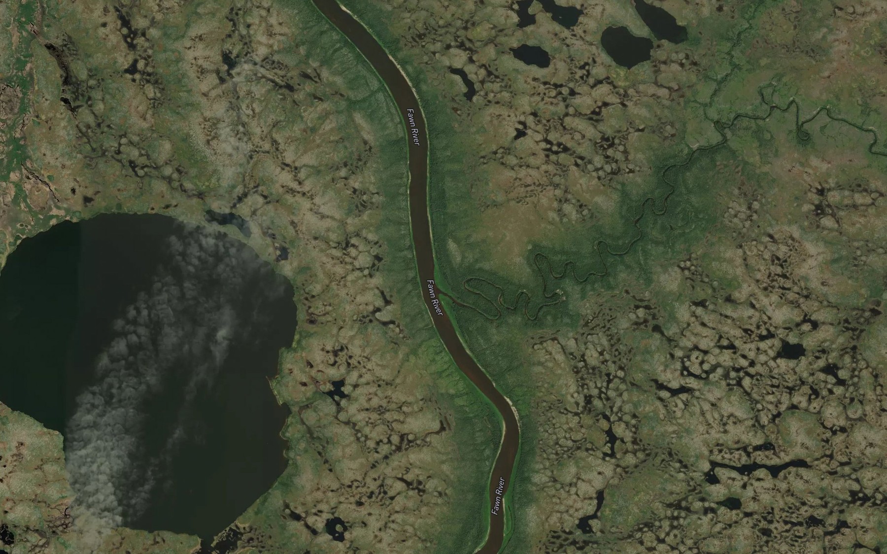 Satellite map of the Pitticow River