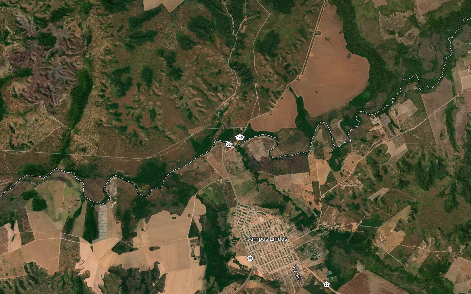 Satellite map of the Ribeirao do Angico