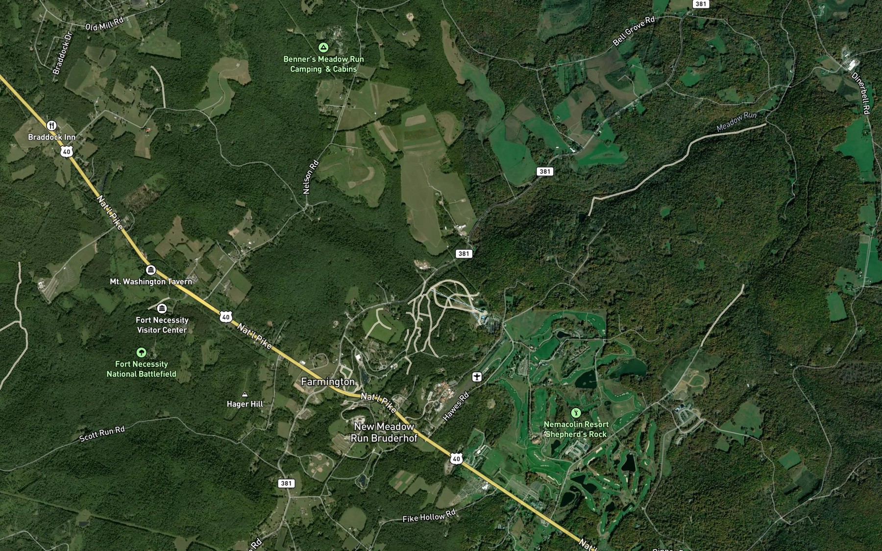 Satellite map of the Deadman Run
