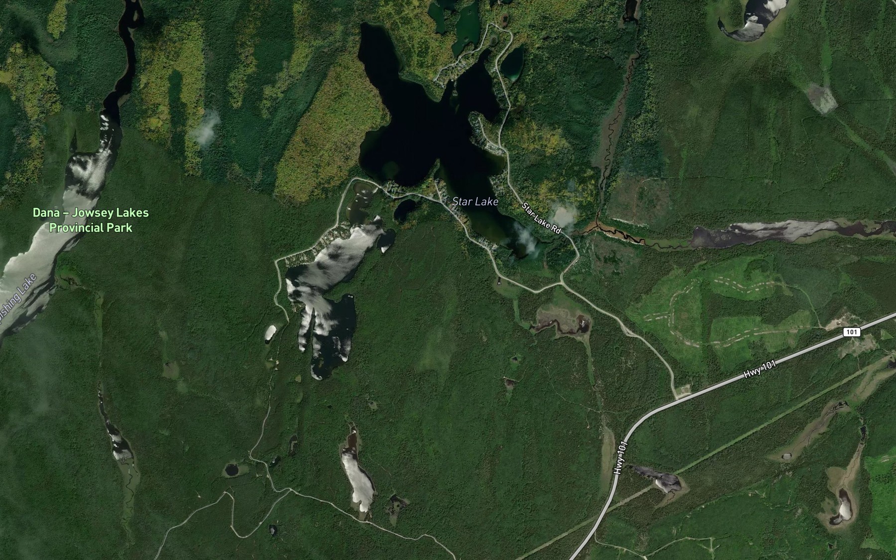 Satellite map of the Star Creek