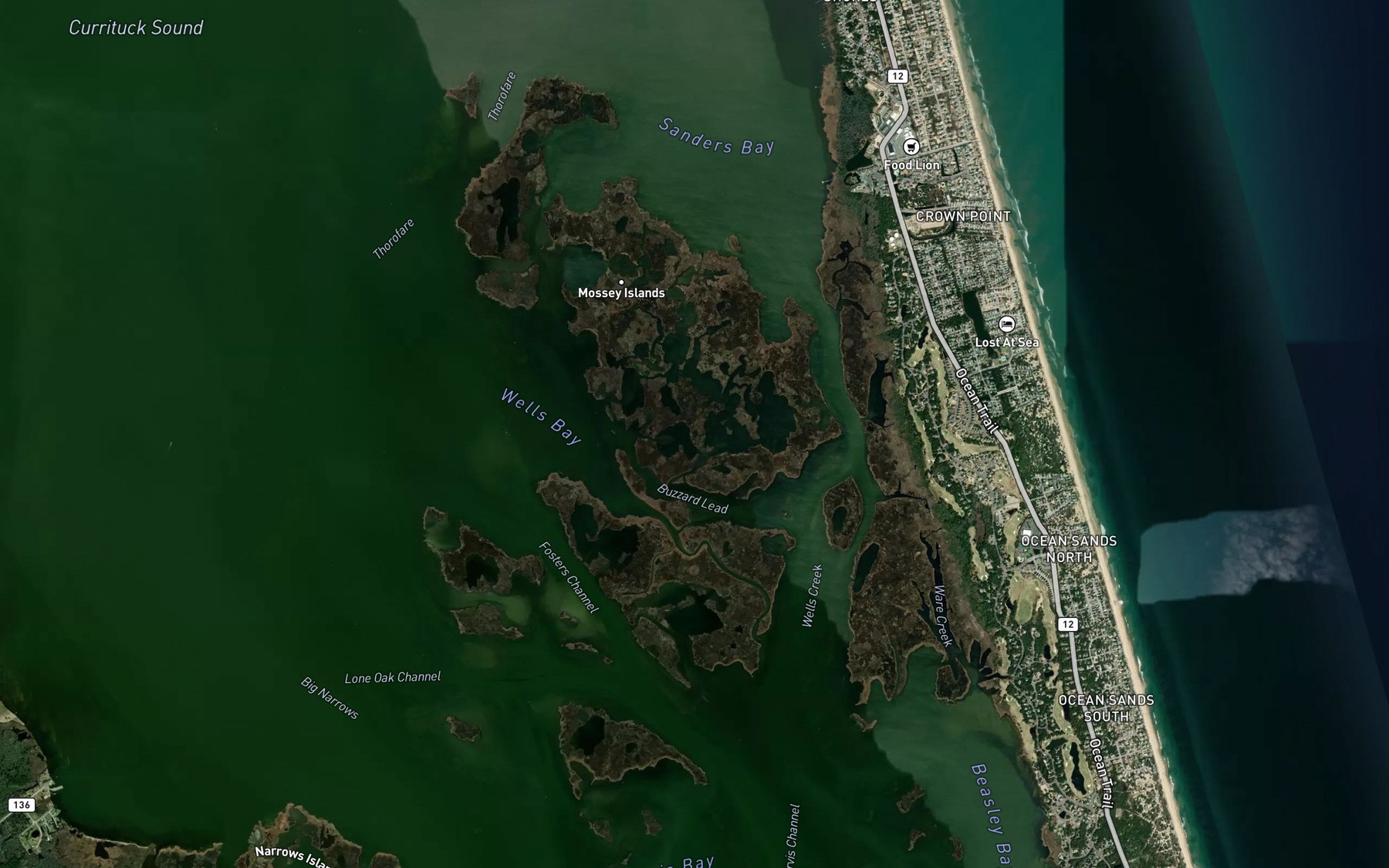 Satellite map of the Mossy Pond