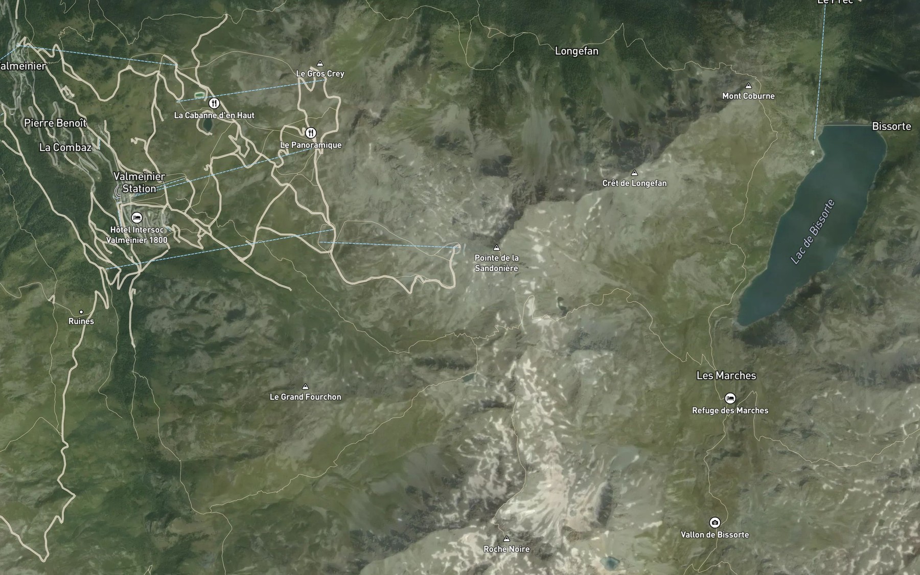 Satellite map of the Lac des Marches