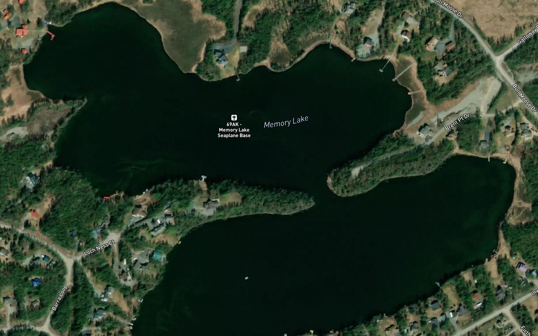 Satellite map of the Memory Lake