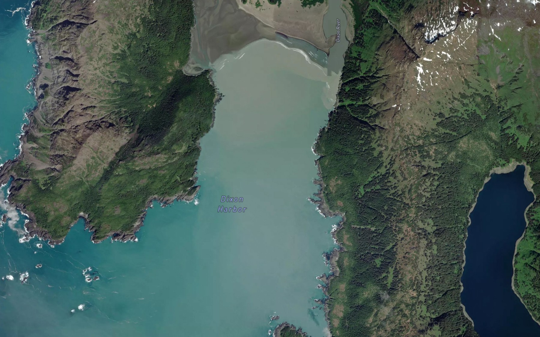 Satellite map of the Dixon Harbor