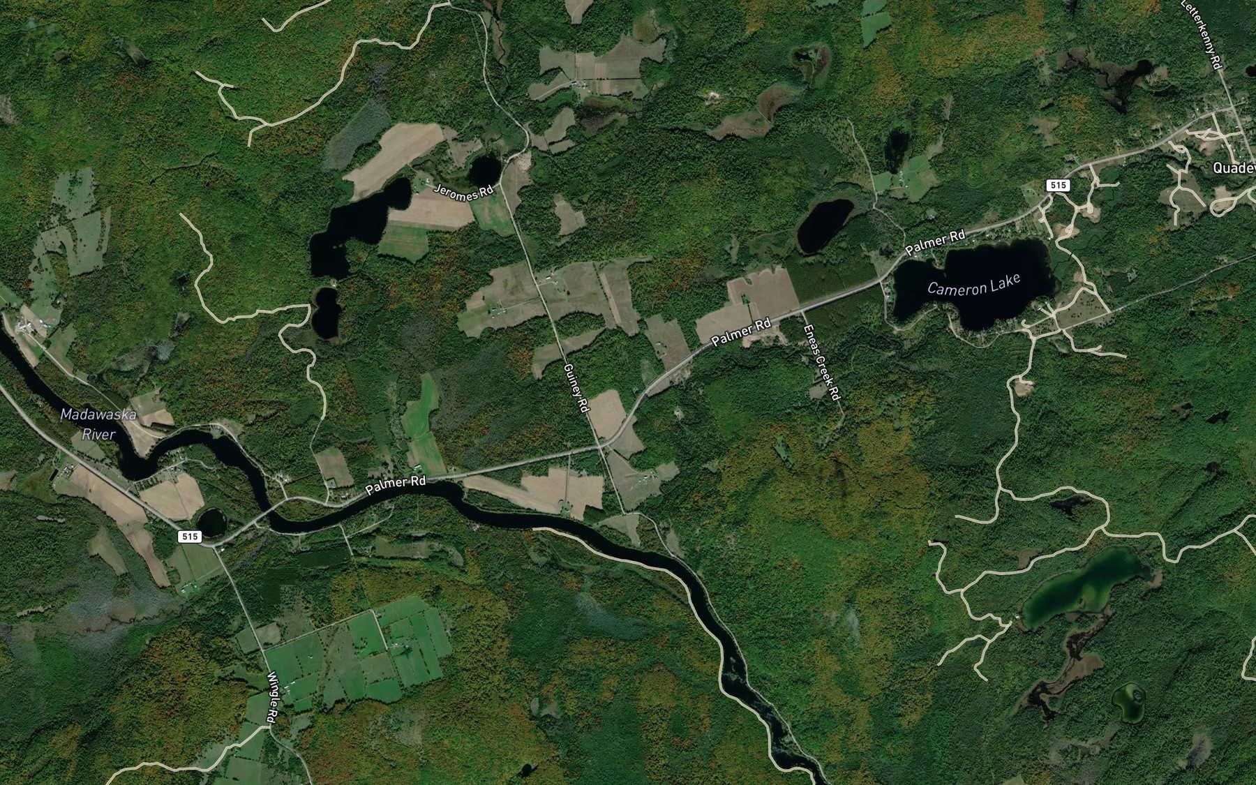 Satellite map of the Eneas Creek