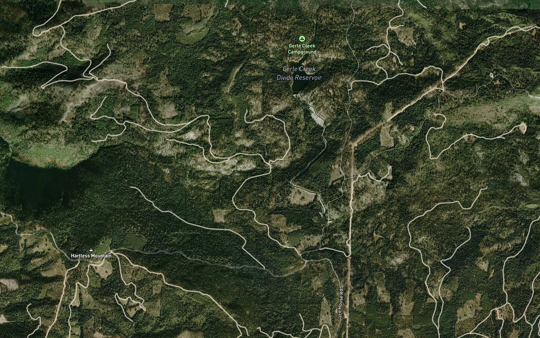 Satellite map of the Gerle Creek