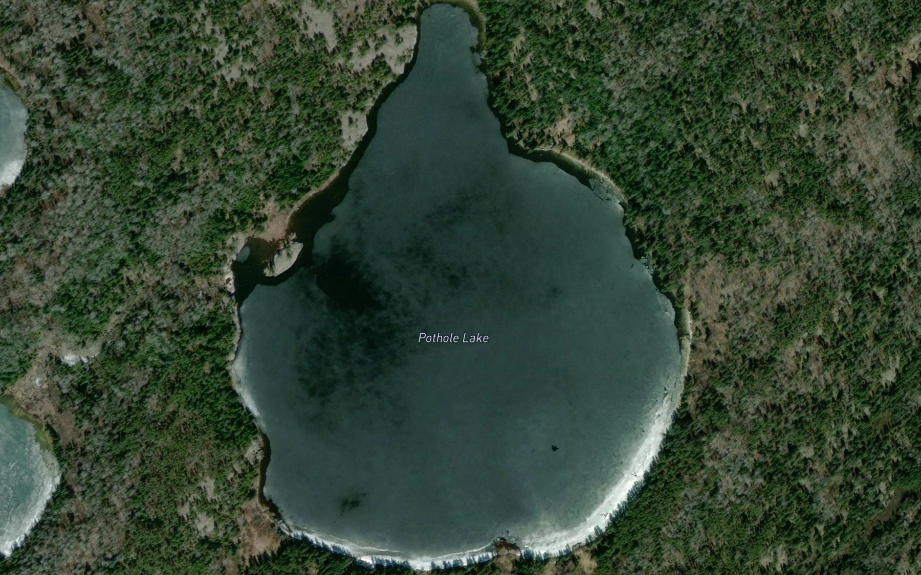 Satellite map of the Pothole Lake