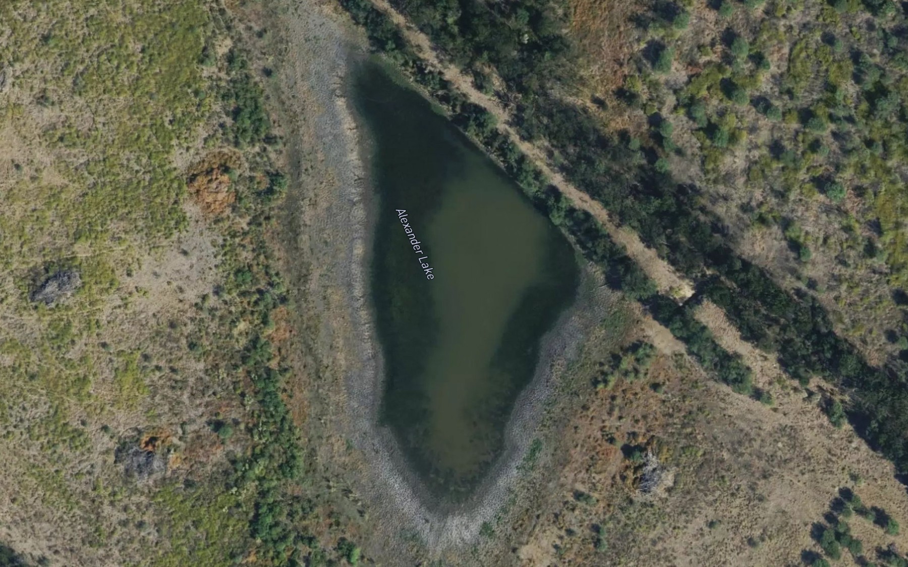 Satellite map of the Alexander Lake