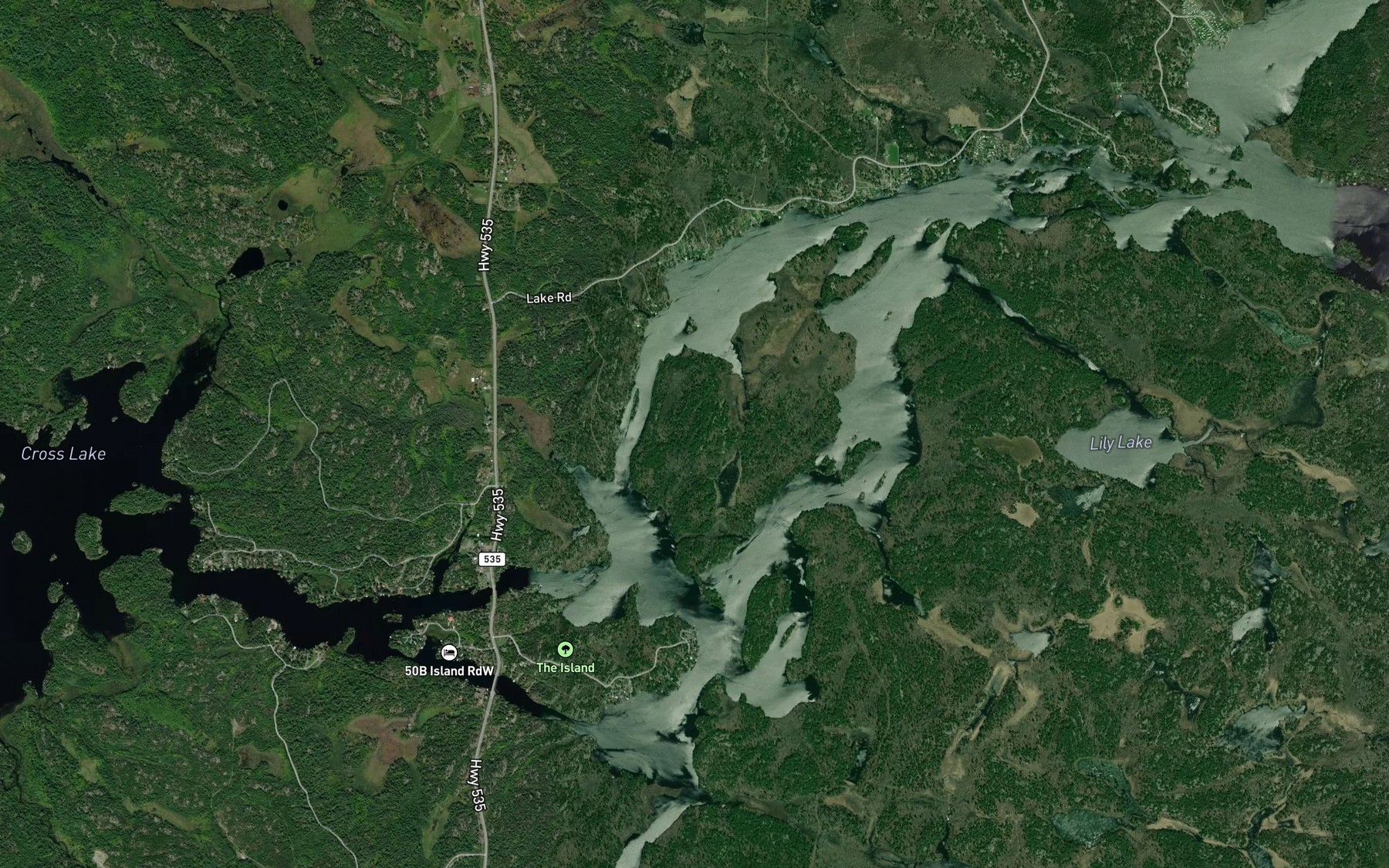 Satellite map of the Sawmill Bay