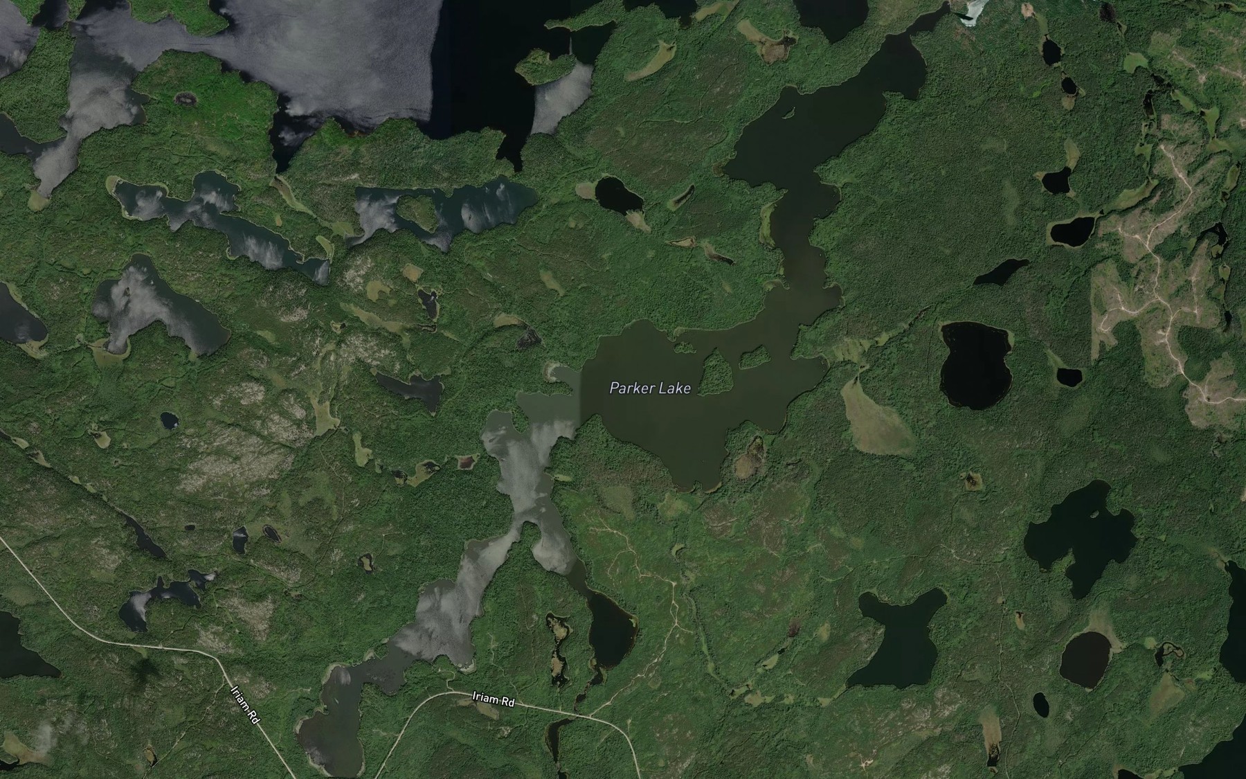 Satellite map of the Parker Lake