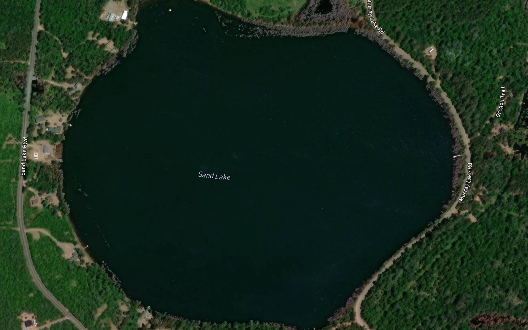Satellite map of the Sand Lake