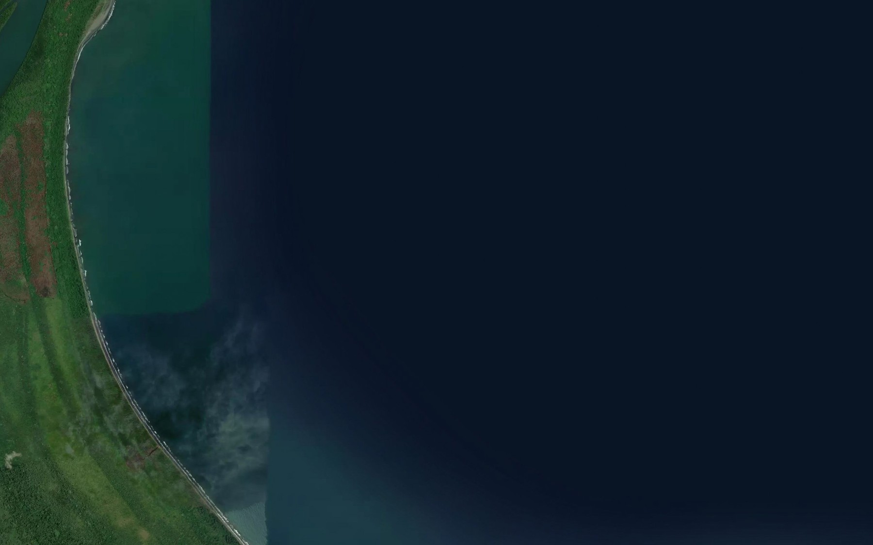 Satellite map of the Broken Water Bay