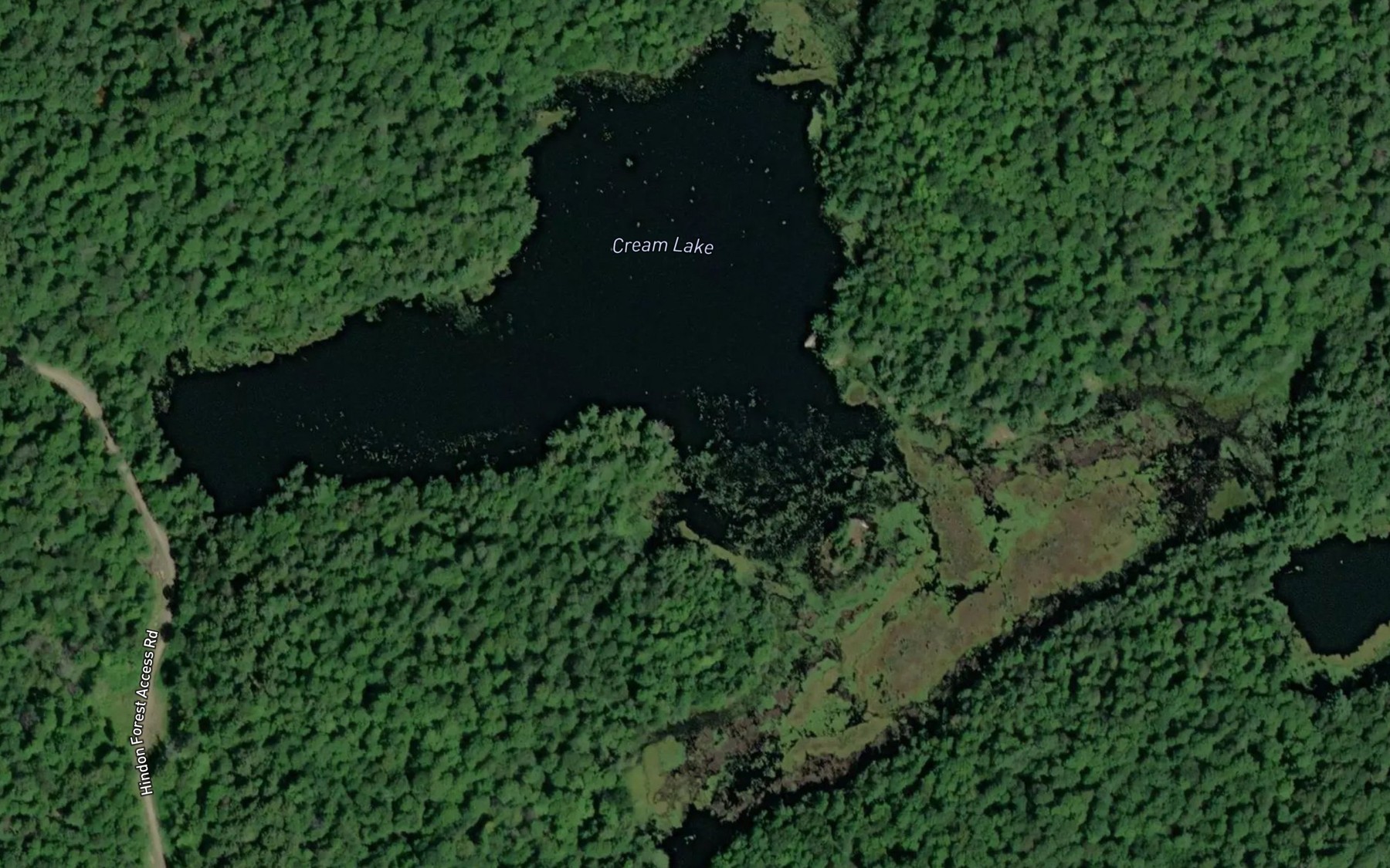 Satellite map of the Cream Lake