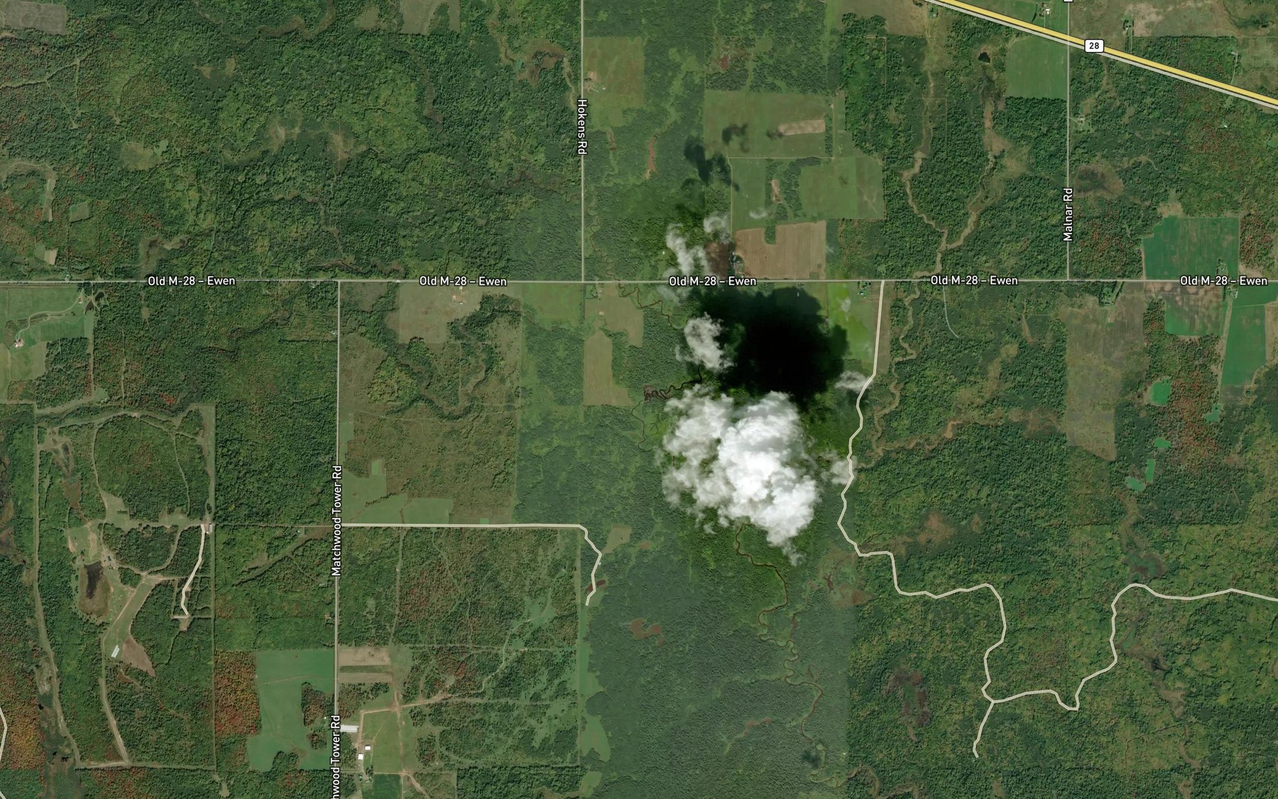 Satellite map of the Weir Creek
