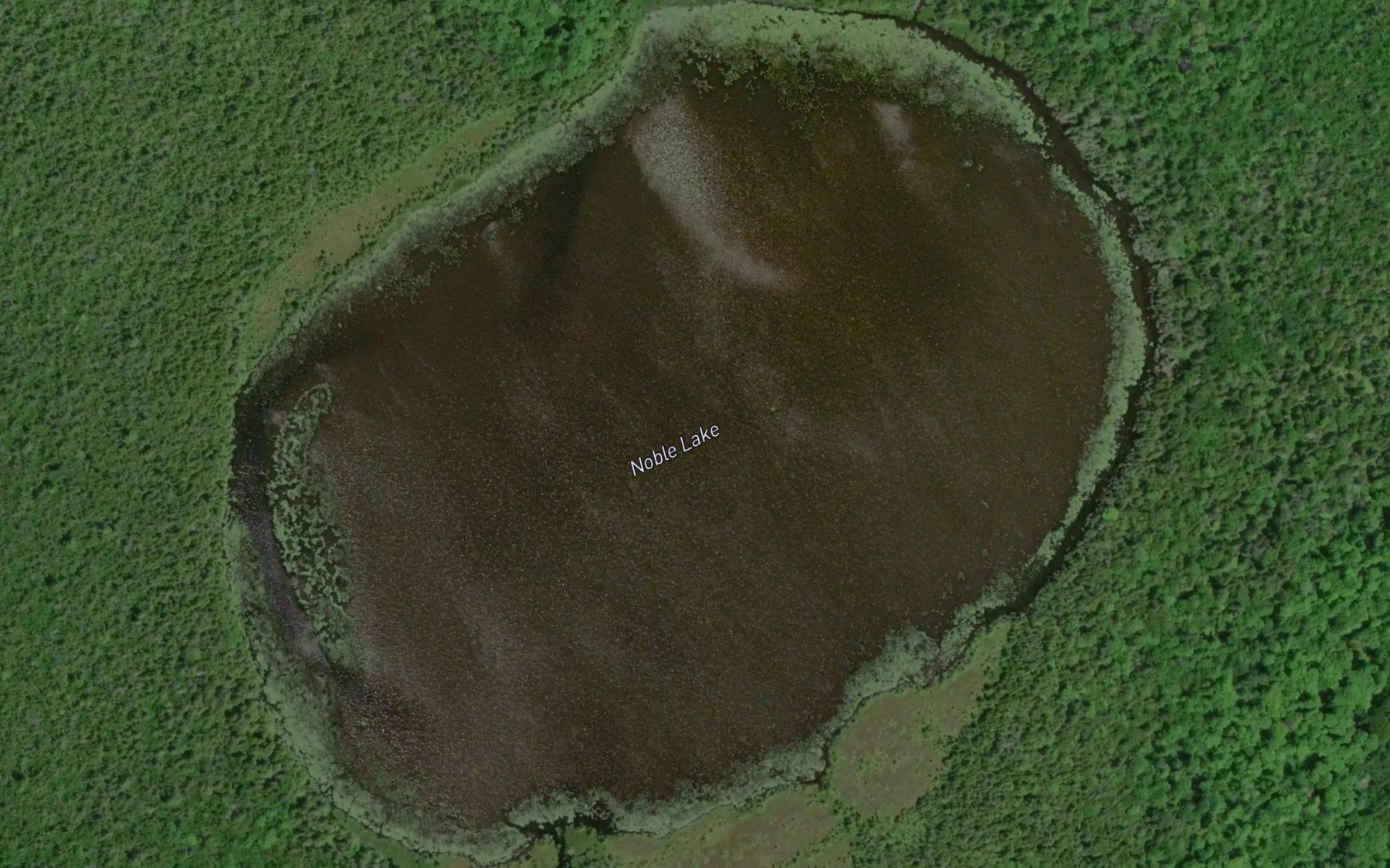 Satellite map of the Noble Lake