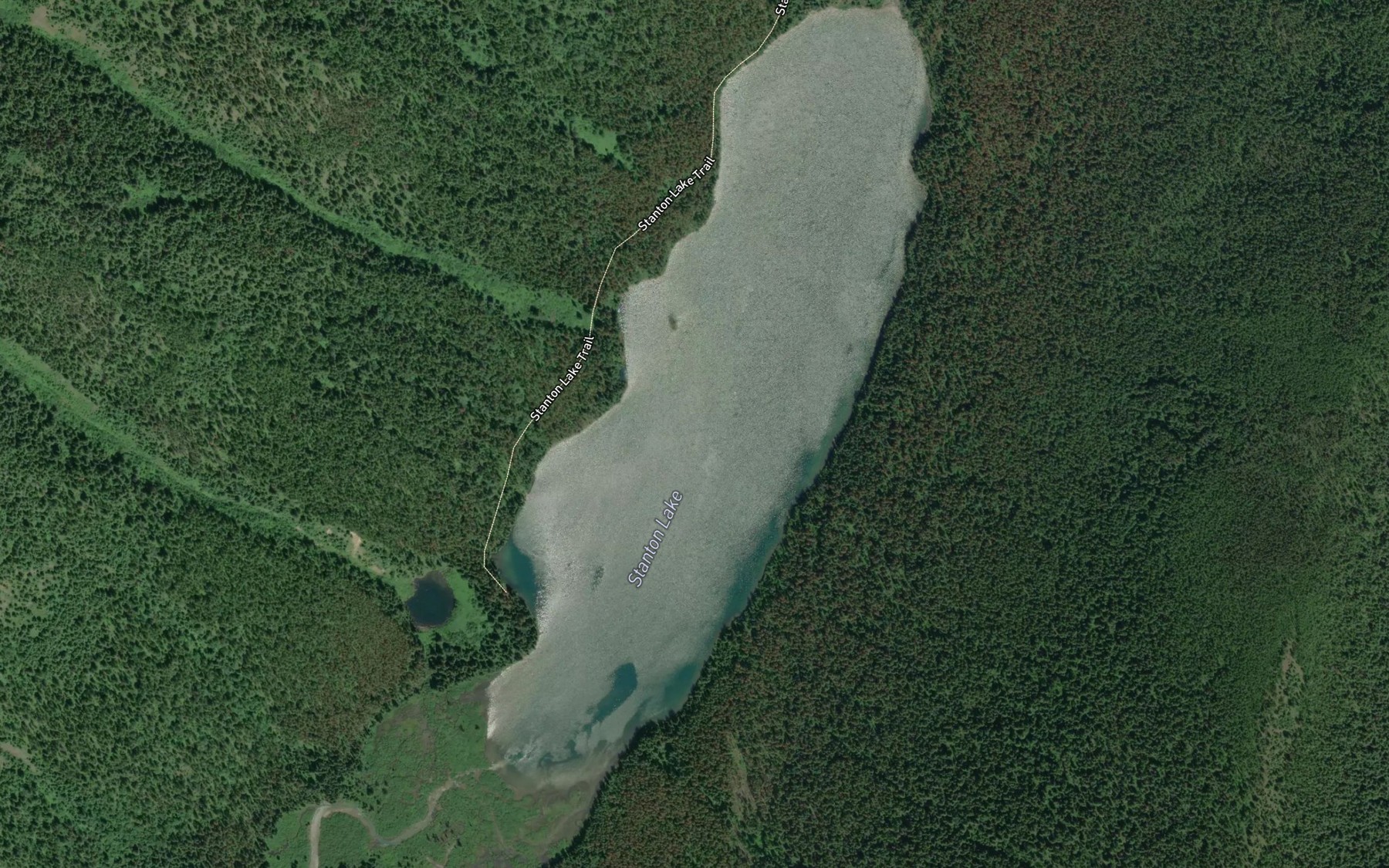 Satellite map of the Stanton Lake