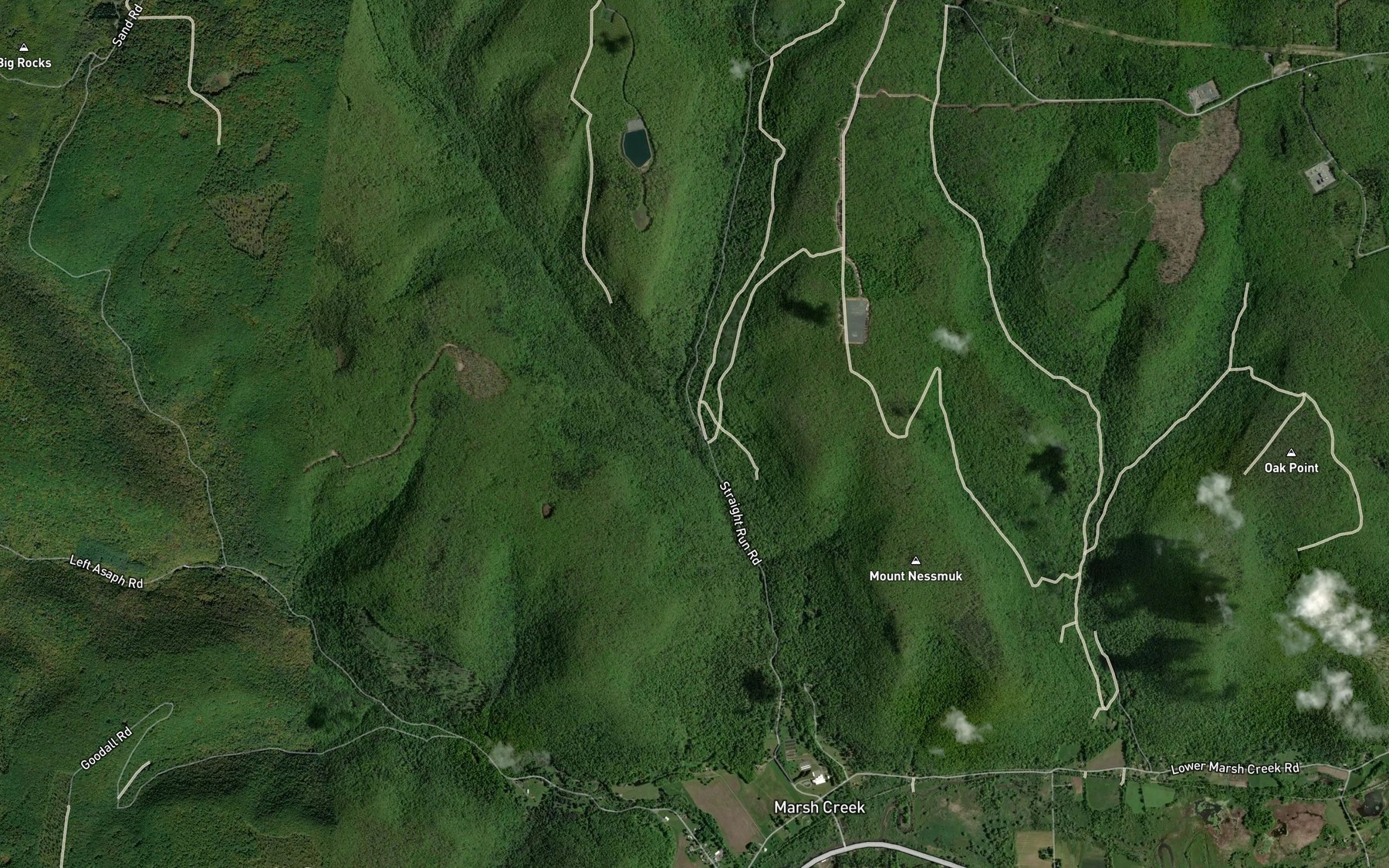 Satellite map of the Right Straight Run