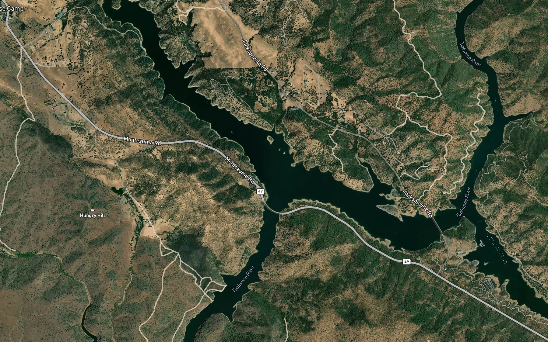 Satellite map of the Woods Creek