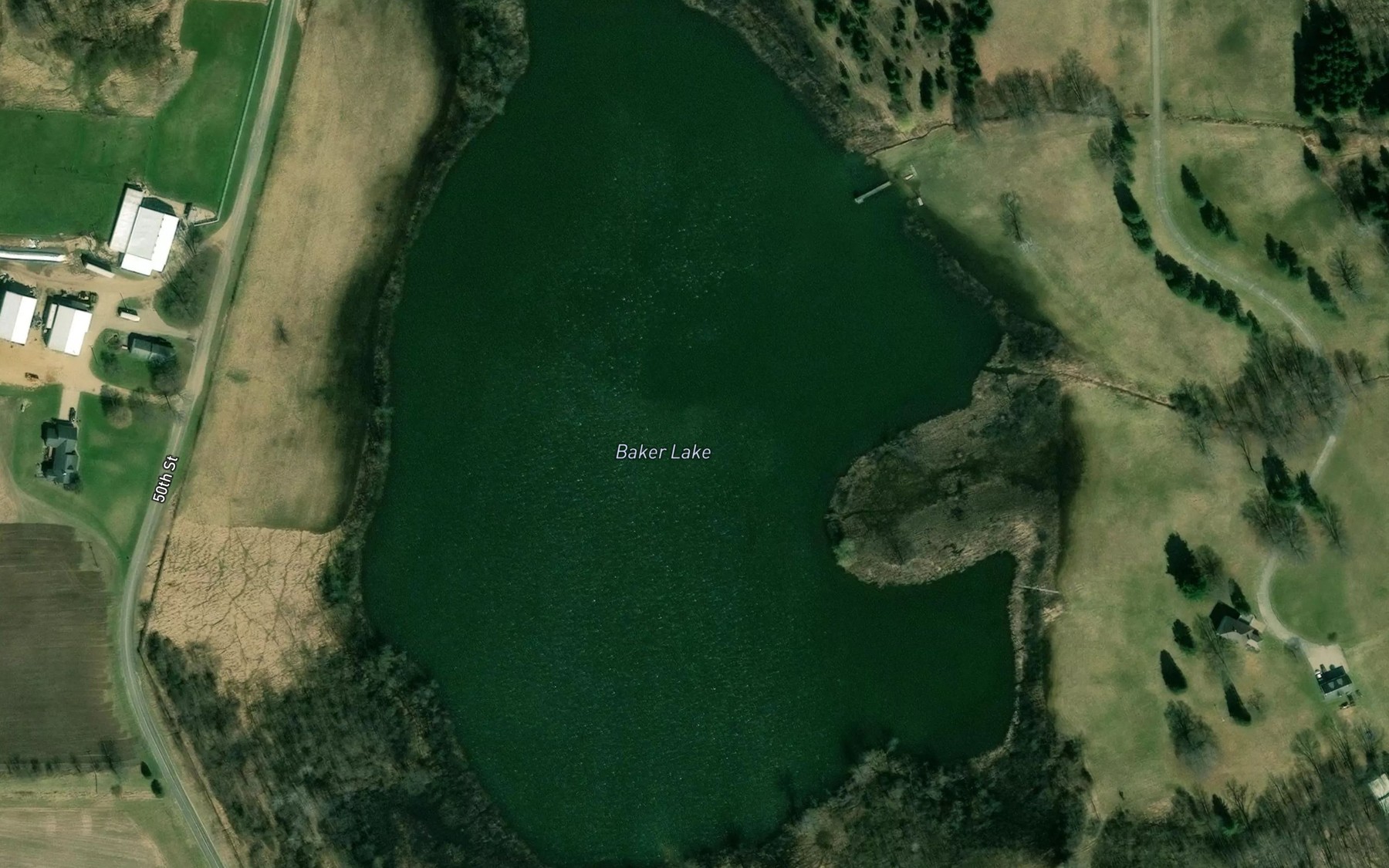 Satellite map of the Baker Lake