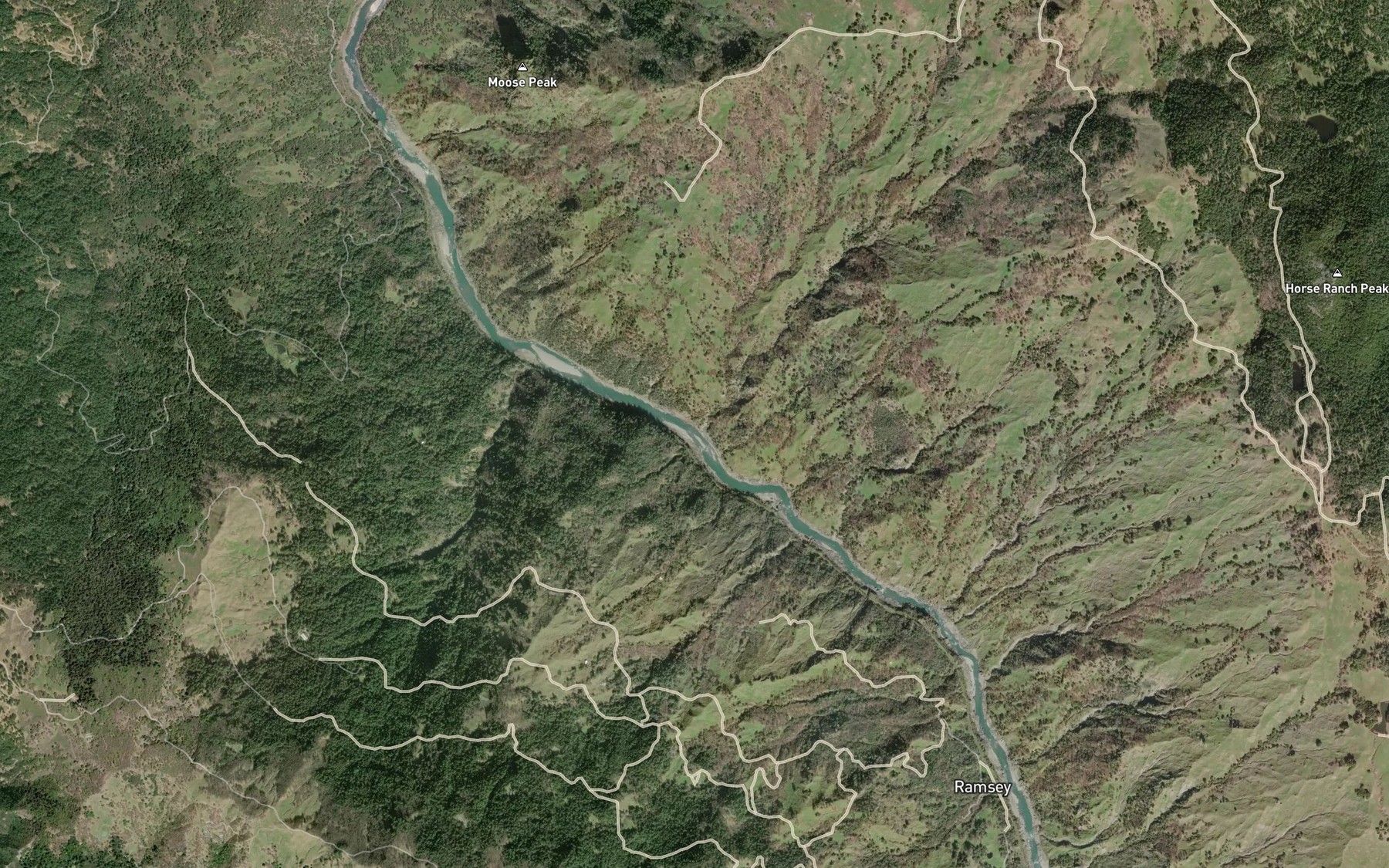 Satellite map of the Willow Creek