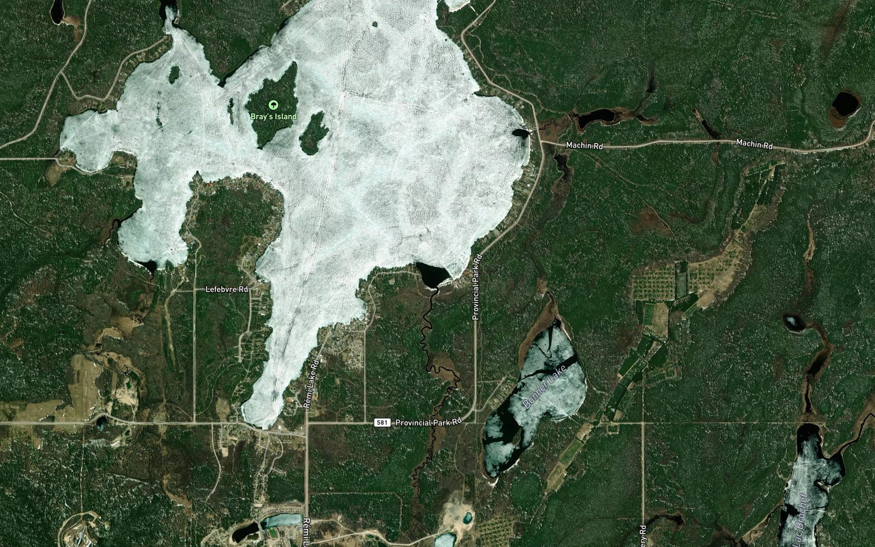 Satellite map of the Beaver Creek