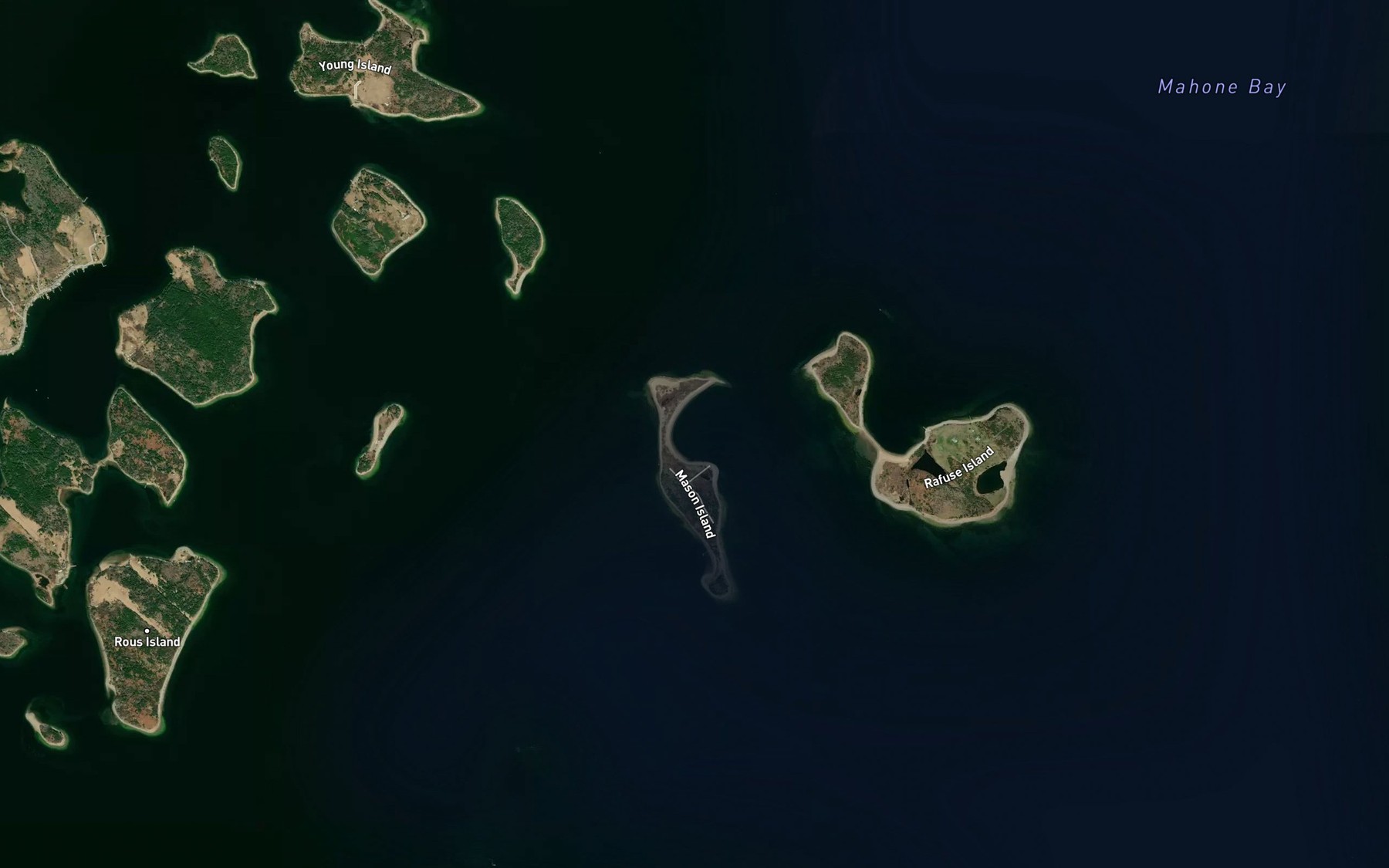 Satellite map of the Mason Island Cove
