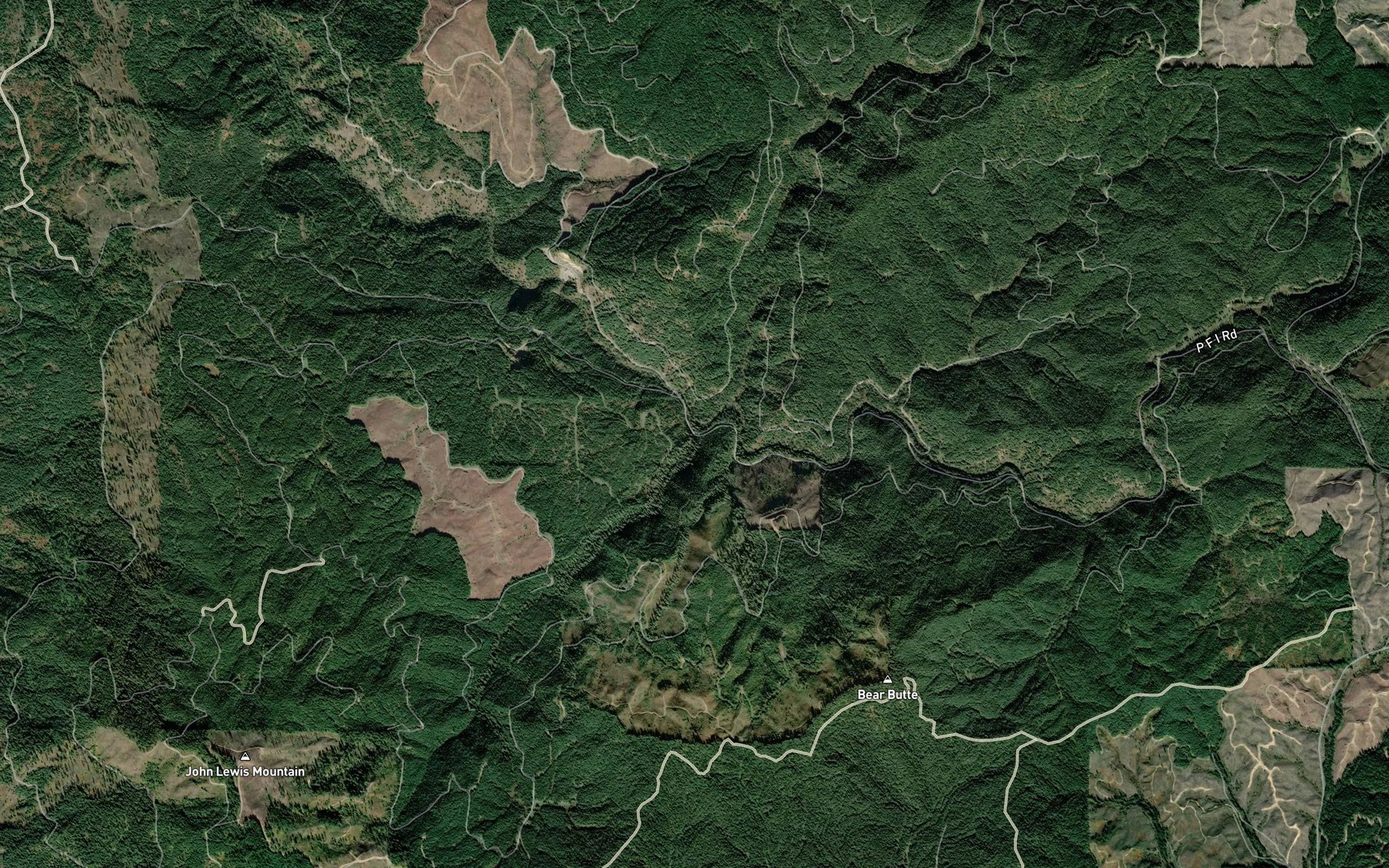Satellite map of the Feary Creek