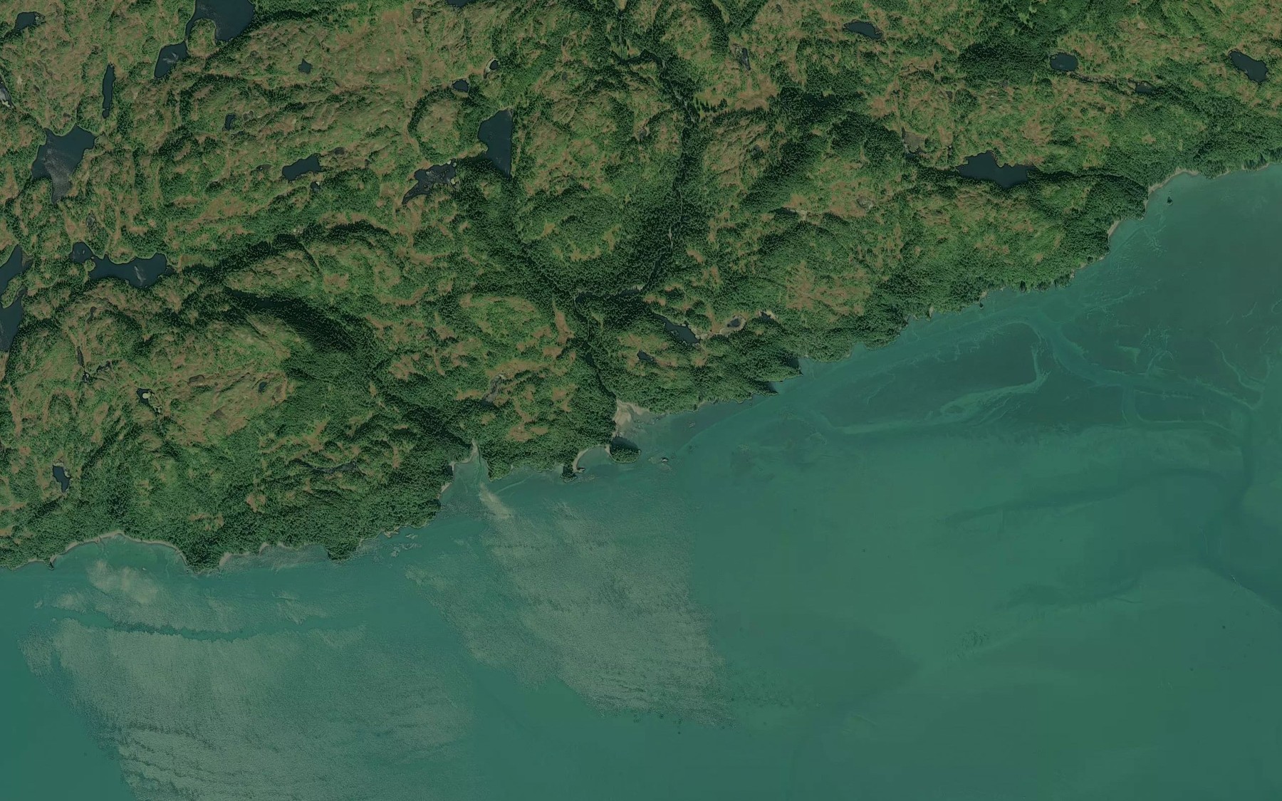 Satellite map of the Palugvik Creek