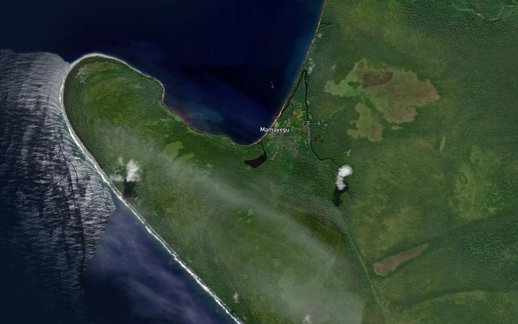 Satellite map of the Mamaregu Lagoon