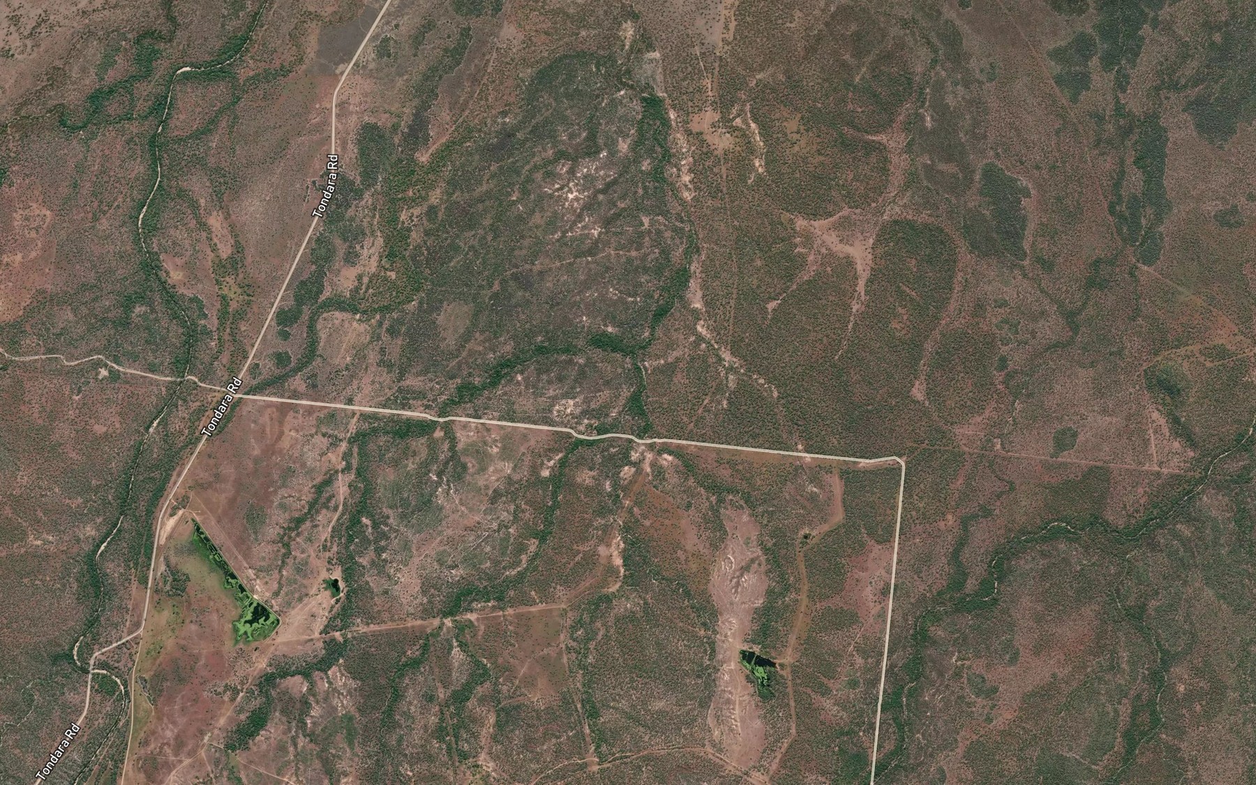 Satellite map of the Camp Creek