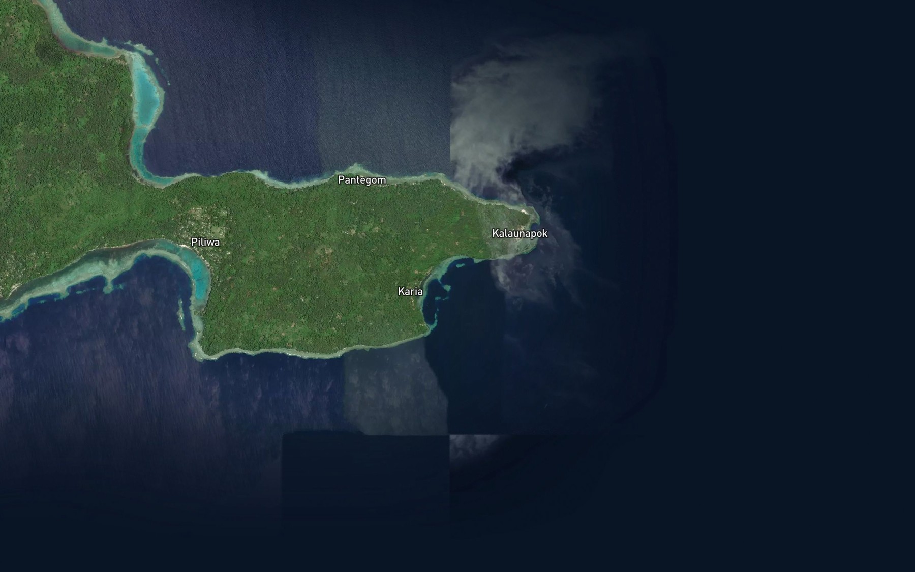 Satellite map of the Karia Bay