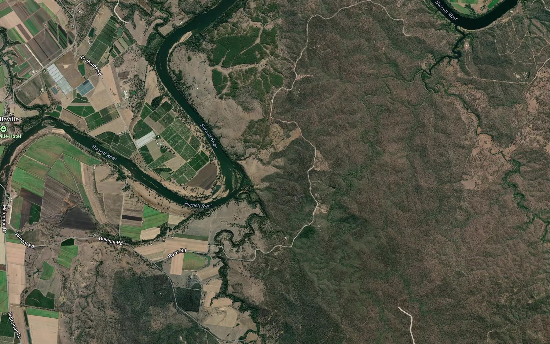 Satellite map of the Duingal Creek