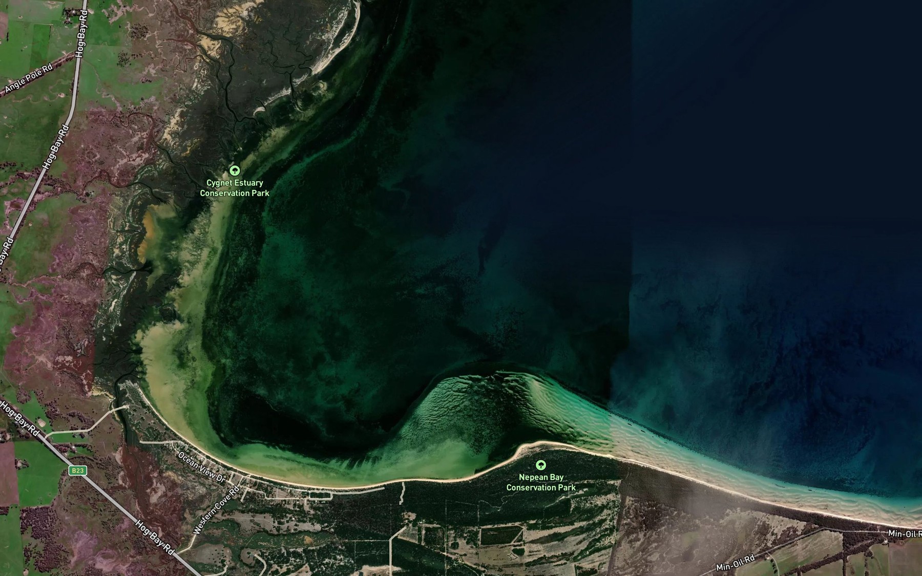 Satellite map of the Western Cove