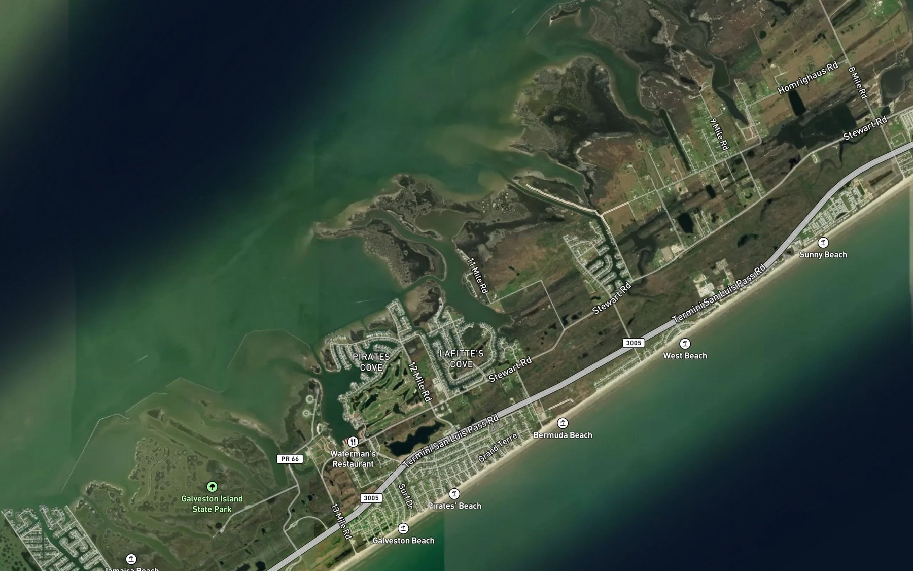 Satellite map of the Eckert Bayou