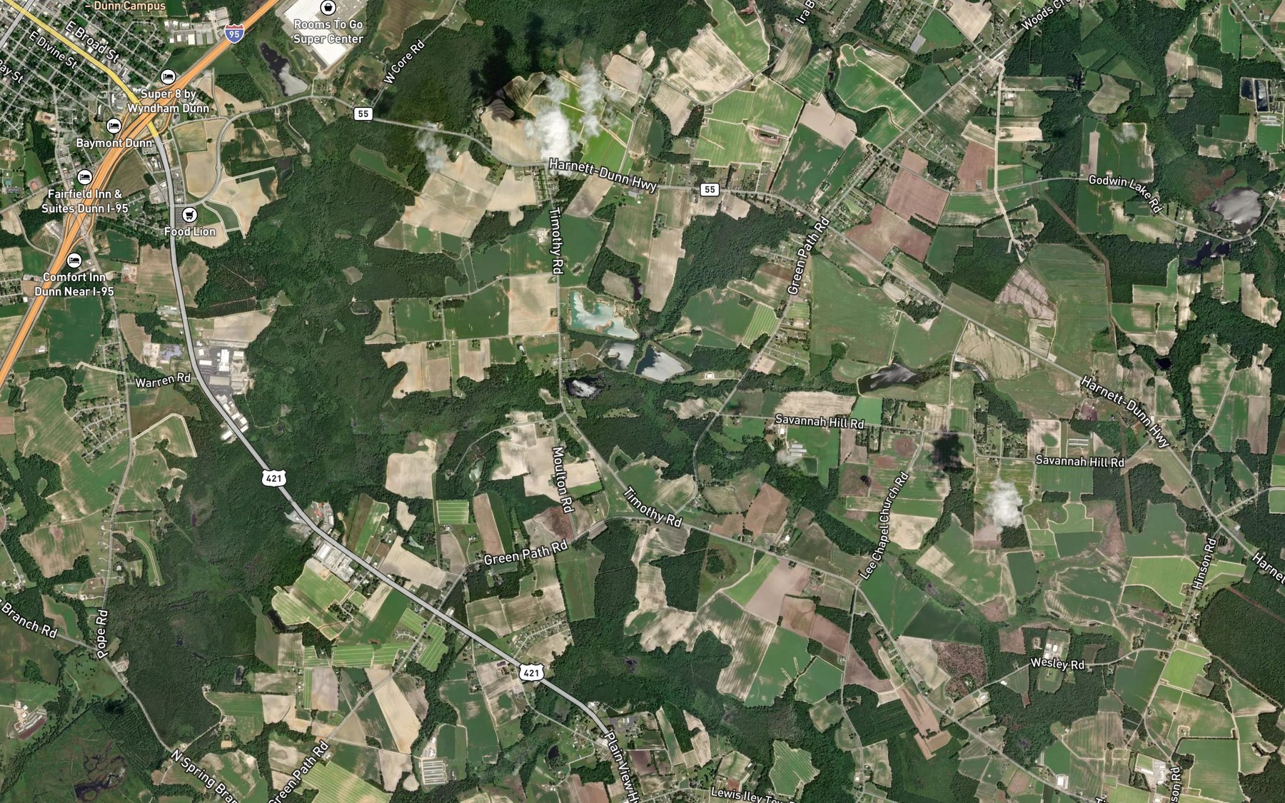 Satellite map of the Little Juniper Run