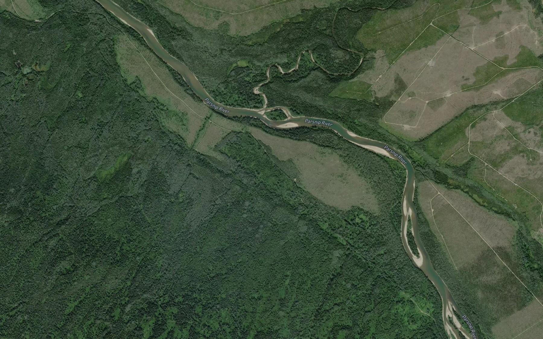 Satellite map of the Colbourne Creek