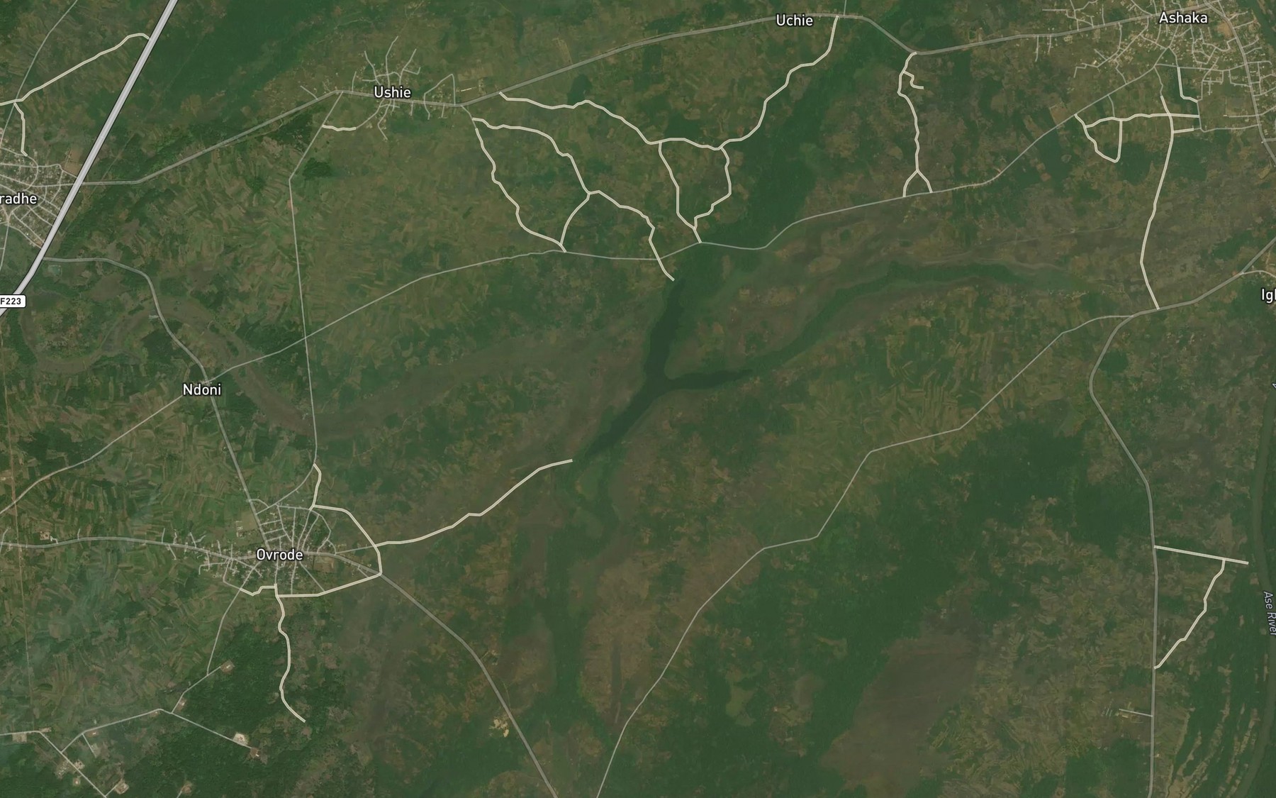 Satellite map of the Lake Ebe
