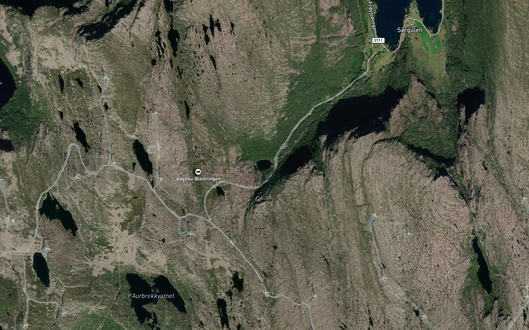 Satellite map of the Olavatnet