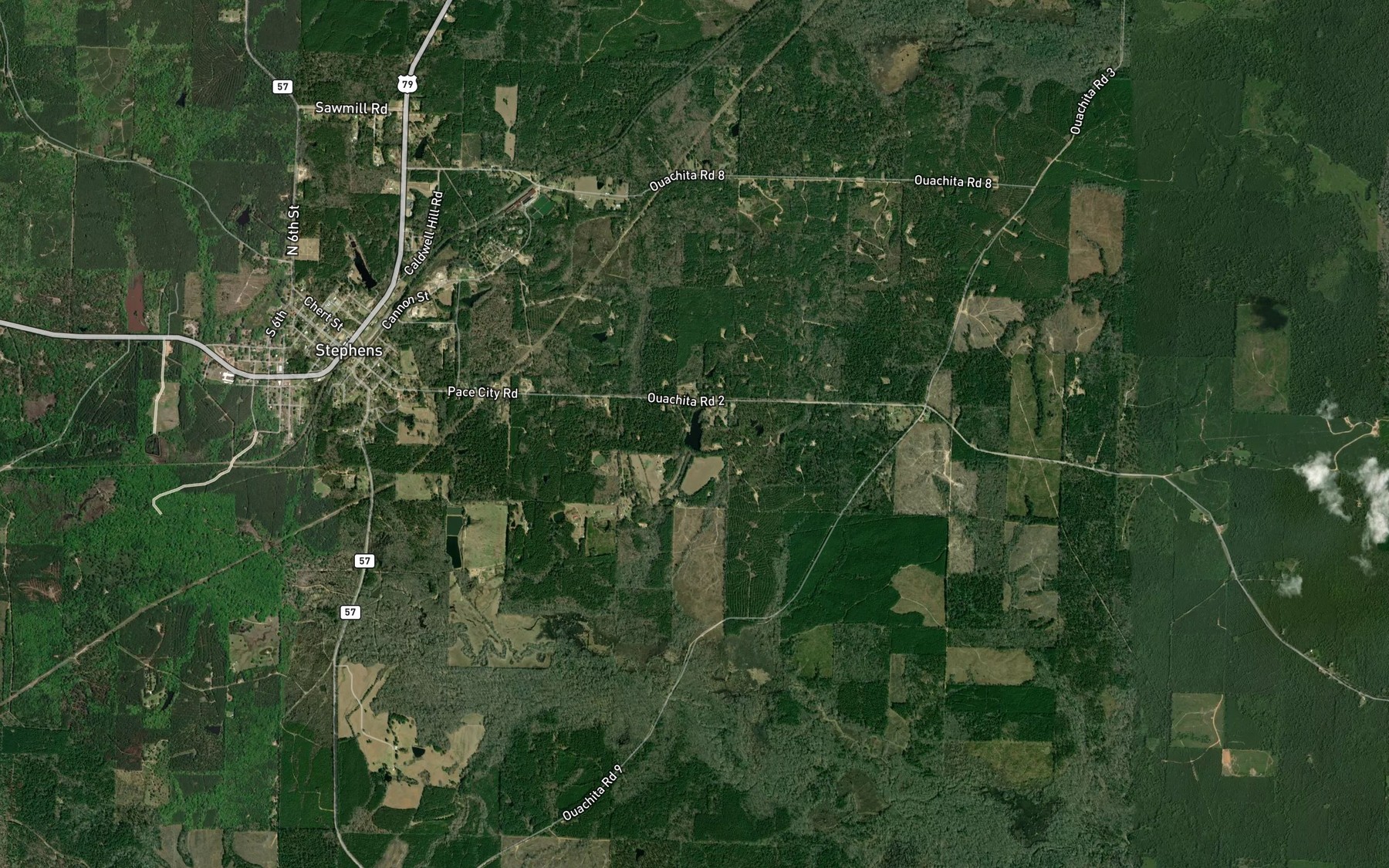 Satellite map of the Davis Lake