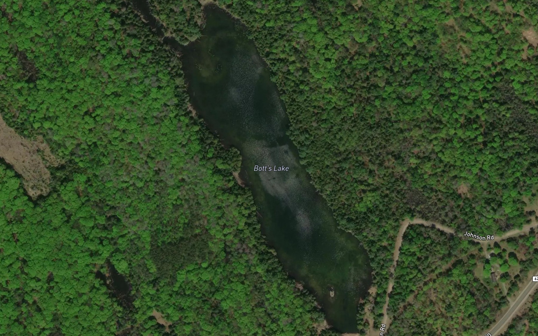 Satellite map of the Bott's Lake