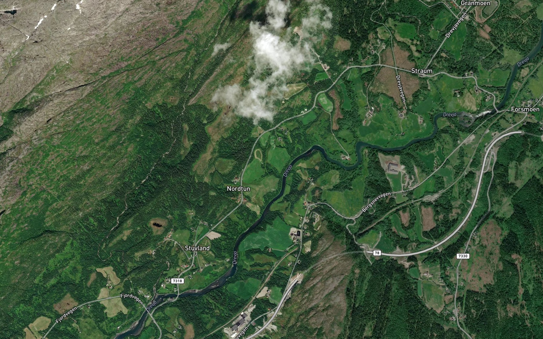 Satellite map of the Snellbekken