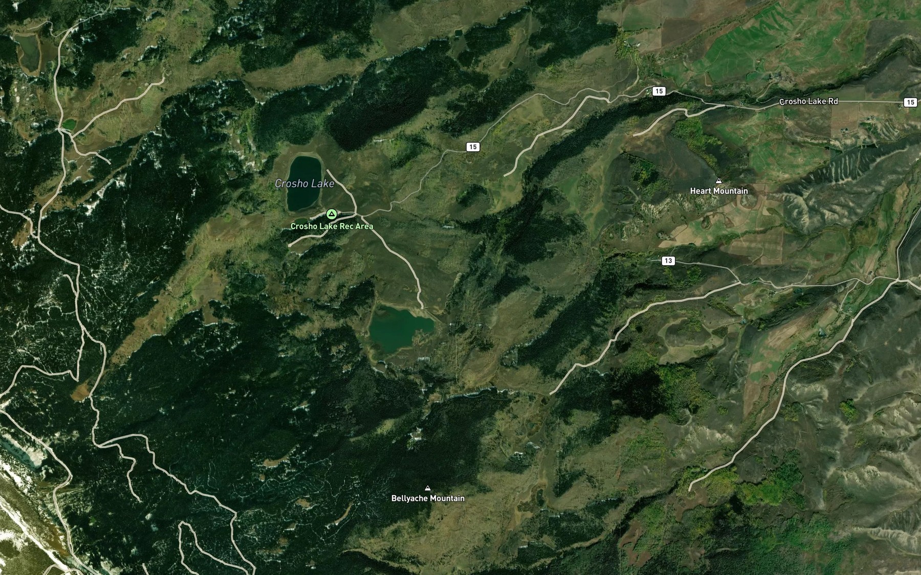 Satellite map of the Allen Basin District Ditch