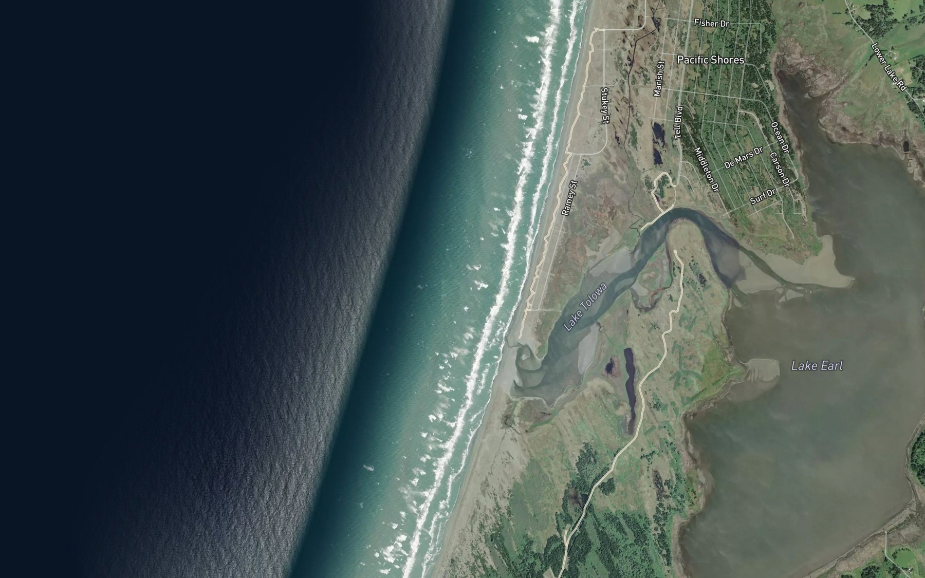 Satellite map of the Pelican Bay