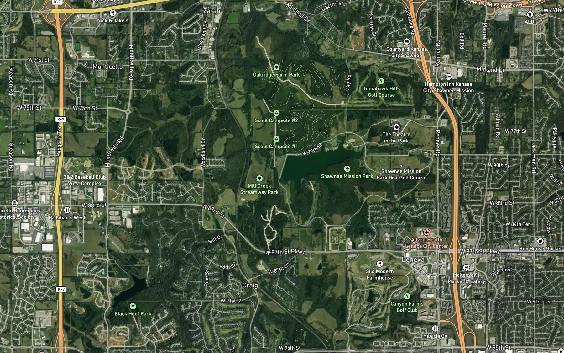 Satellite map of the Spot 1