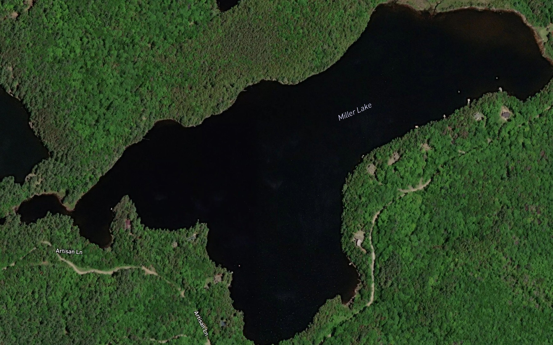 Satellite map of the Guilford Lake